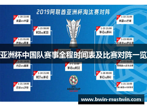亚洲杯中国队赛事全程时间表及比赛对阵一览 亚洲杯中国队赛事全程时间表及比赛对阵一览